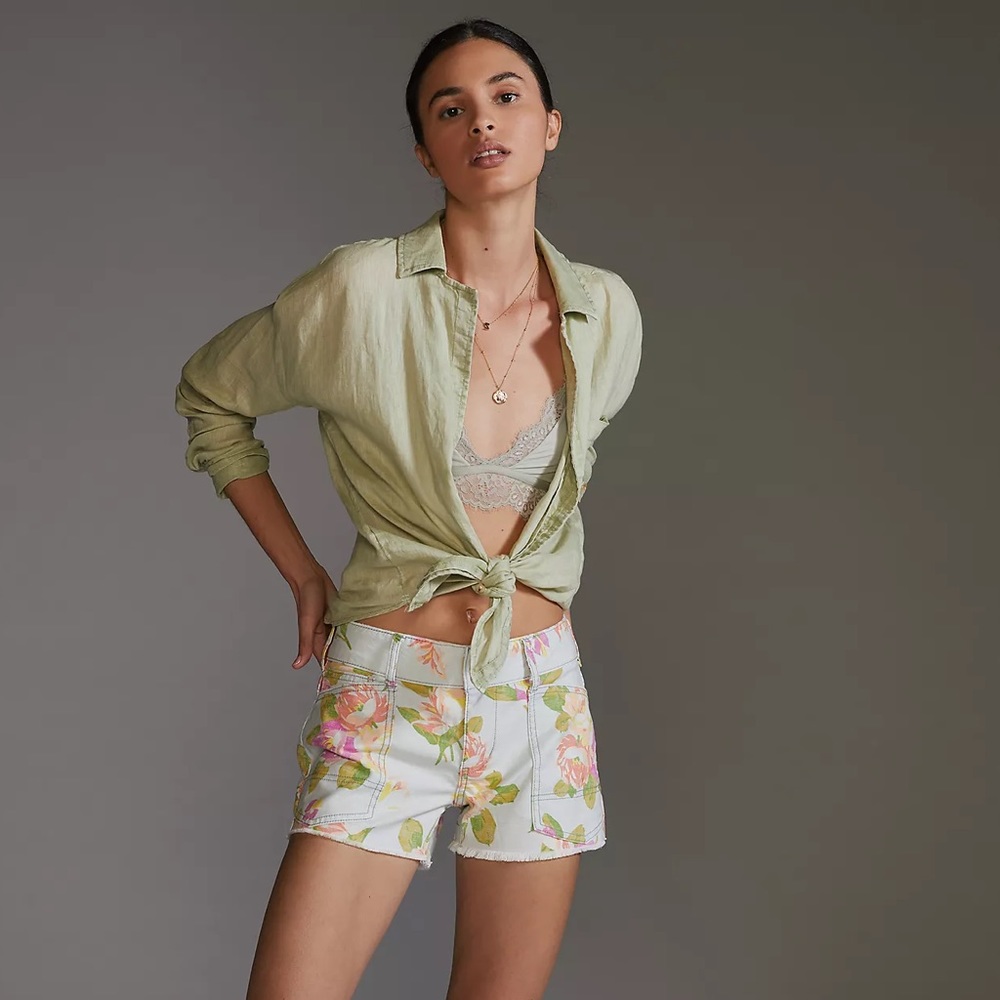 Anthropologie Pilcro The Wanderer Low-Rise Floral Shorts Size 29 - Picture 2 of 14
